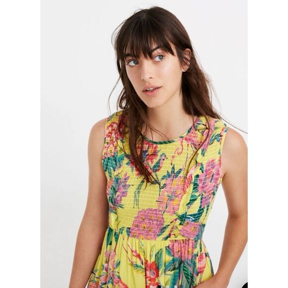 Rare Banjanan Isha Smocked Midi Dress Size S - Picture 4 of 8